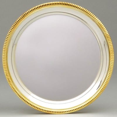 SP8SG 8" Silver Plated Tray Gold Border