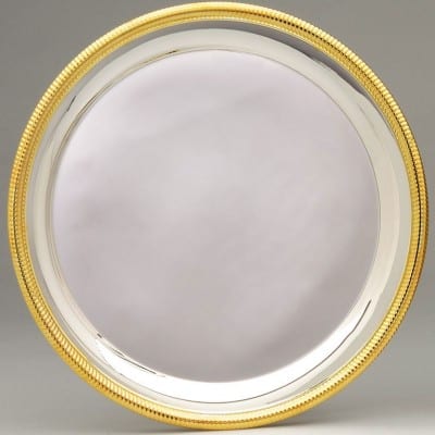 SP10SG 10" Silver Plated Tray Gold Border